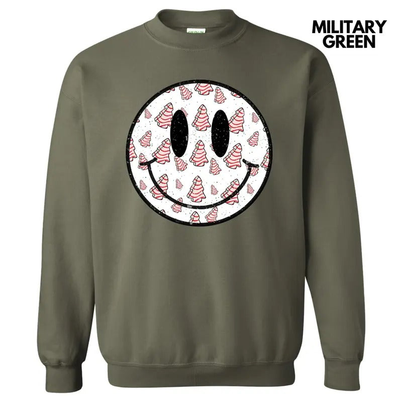 Holiday Cake Happy Face Sweatshirt 'NLB' T-Shirts, Hoodie | GrindPrints.com