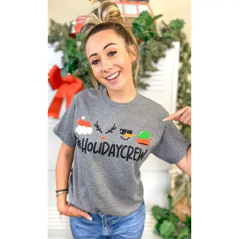 Holiday Crew Christmas Graphic T-Shirt Hoodie, Sweatshirt | GrindPrints.com