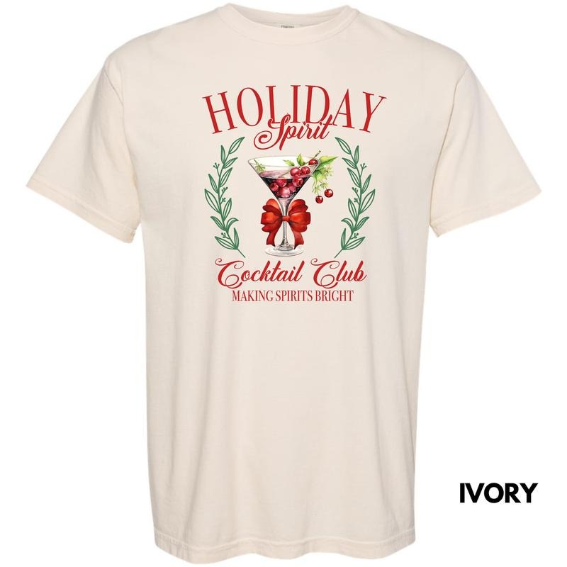 Holiday Spirit Cocktail Club Comfort Colors T-Shirt 'NLB' Hoodie, Sweatshirt | GrindPrints.com