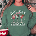 Holiday Spirit Cocktail Club Sweatshirt, Cocktail Club Christmas Shirt, Christmas Wine T-shirt, Christmas Drinks Shirt,...