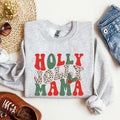 Holly Jolly Mama, Christmas, Winter, Santa, Xmas Sweatshirt, Women's Crew Neck, Crewneck T-Shirts, Hoodie | GrindPrints.com