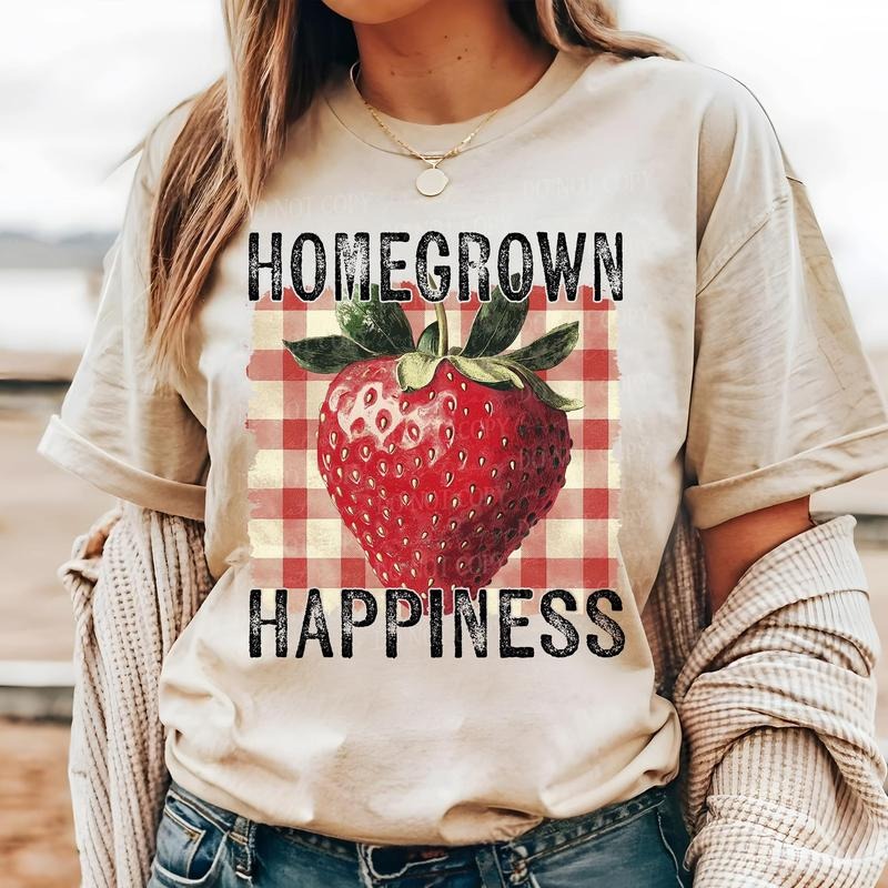 Homegrown Happiness Strawberry DTF Transfers - THIS IS NOT A SHIRT Hoodie, Sweatshirt | GrindPrints.com
