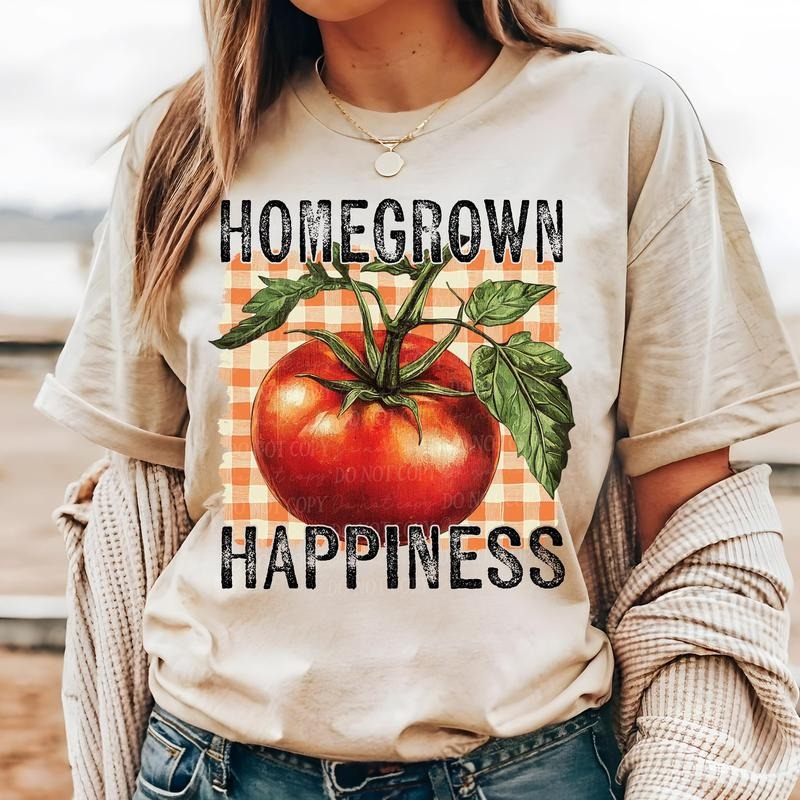 Homegrown Happiness Tomato DTF Transfers - THIS IS NOT A SHIRT Hoodie, Sweatshirt | GrindPrints.com