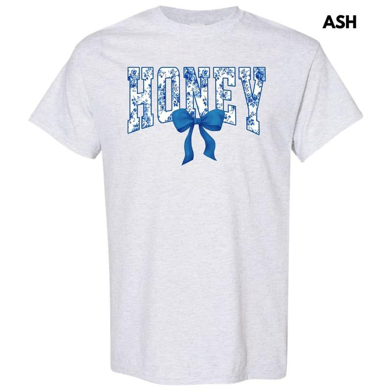 Honey Blue Floral Gildan Short Sleeve T-Shirt 'NLB' Hoodie, Sweatshirt | GrindPrints.com