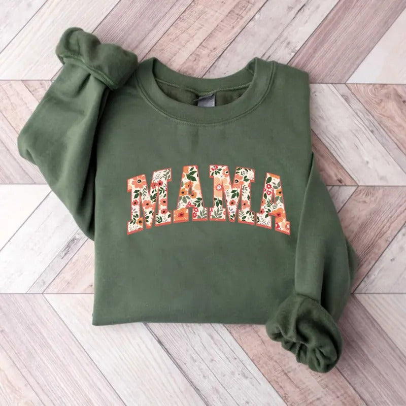 Floral Mama T-shirt/Sweatshirt/Hoodie - Classic Fit, 100% Cotton - Womenswear | GrindPrints.com