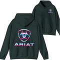 Ariat Shirt/Sweatshirt/Hoodie- Embrace the spirit of the West with this stylish hoodie featuring a vibrant Ariat logo....