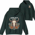 Ariat Shirt/Sweatshirt/Hoodie- Featuring a bull skull design with unique cactus floral patterns, perfect for outdoor...