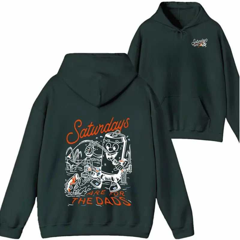 Saturdays Are Dads Shirt Fun Fishing Cartoon Proud Fathers Casual Comfortable Casual Menswear Tops T-Shirts, Hoodie, Sweatshirt