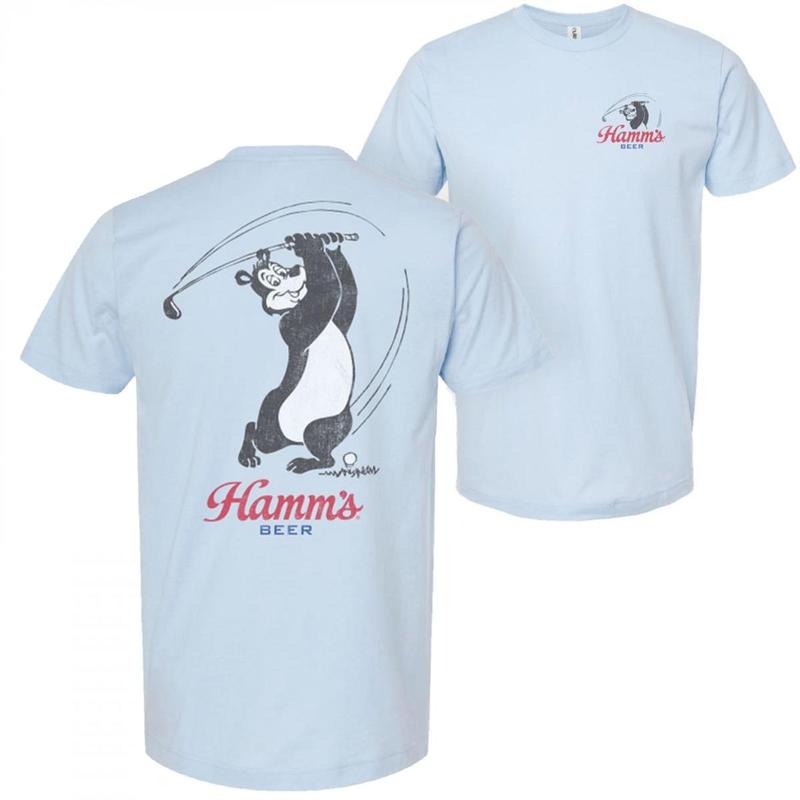 Hamms Beer Golf Swing Blue Colorway Front and Back T-shirt/Hoodie Vintage Style Unisex T-shirt/Hoodie, Vintage for Men...
