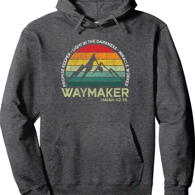 Vintage Waymaker Promise Keeper Miracle Worker Christian Pullover T-shirt/Sweatshirt/Hoodie | GrindPrints.com