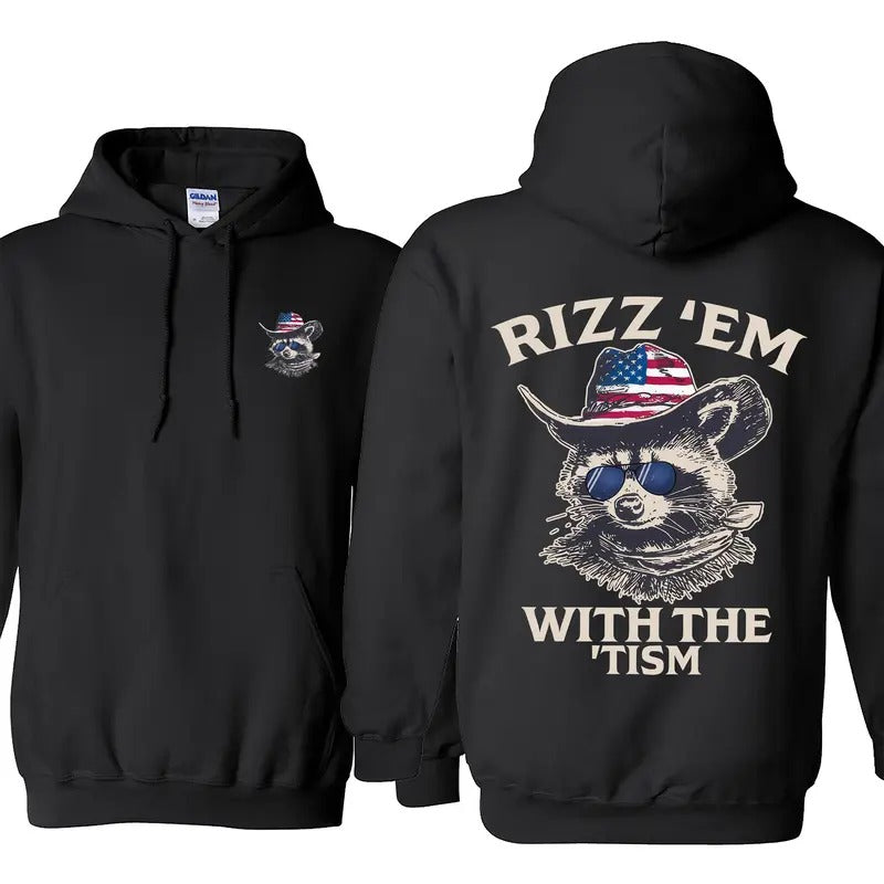 Rizz 'Em With The Tism Vintage Retro Funny T-shirt/Sweatshirt/Hoodie | GrindPrints.com