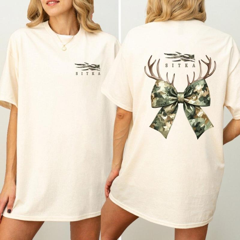 Sitka Bow Camouflage Ribbon With Antlers T-shirt/Sweatshirt/Hoodie | GrindPrints.com