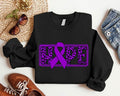 Hope Sweatshirt, Purple Leopard Ribbon Hoodie, Pancreatic Cancer Sweater, Pancreatic Warrior Sweatshirt, Survivors...