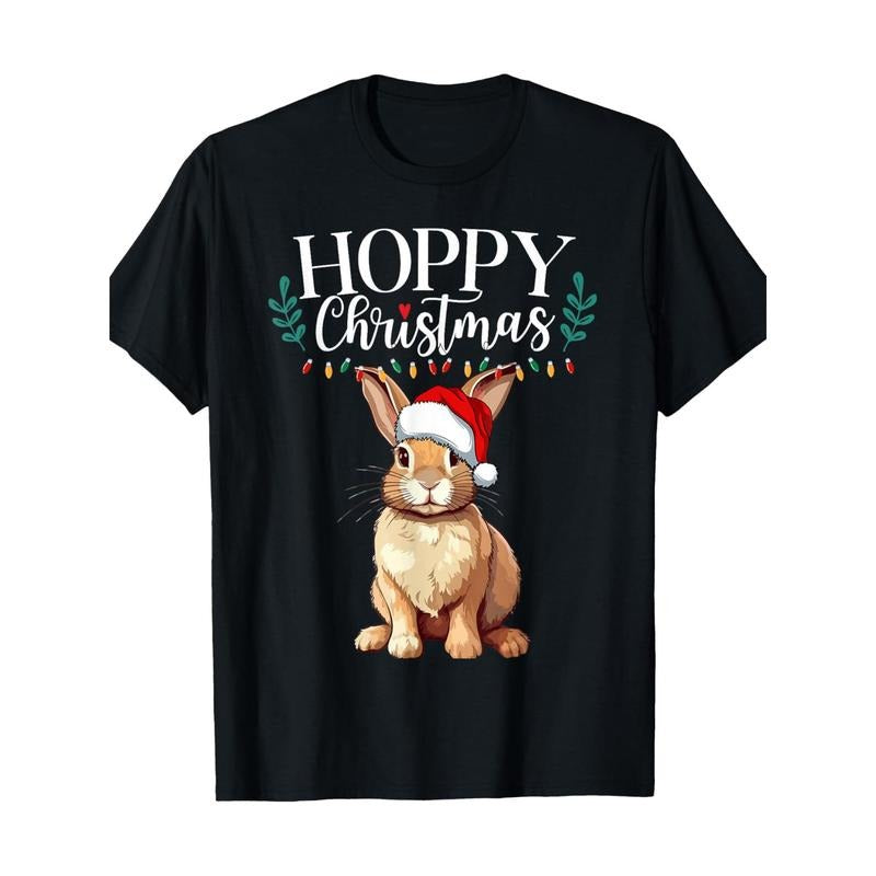 Hoppy Christmas Cute Bunny Christmas Funny Family Matching T-Shirt-220g 100% Cotton made in usa Hoodie, Sweatshirt