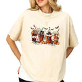 Horror Characters Halloween Coffee Drinks Tee Cotton Fabric Tshirt, Printed Women's Top, Casual Womenswear Hoodie, Sweatshirt