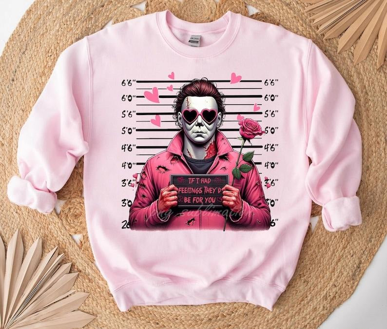 Horror Characters Valentine Shirt , Pink Horror Valentine Shirt, Scary Movie Valentine Shirt, Valentine's Day Shirt...