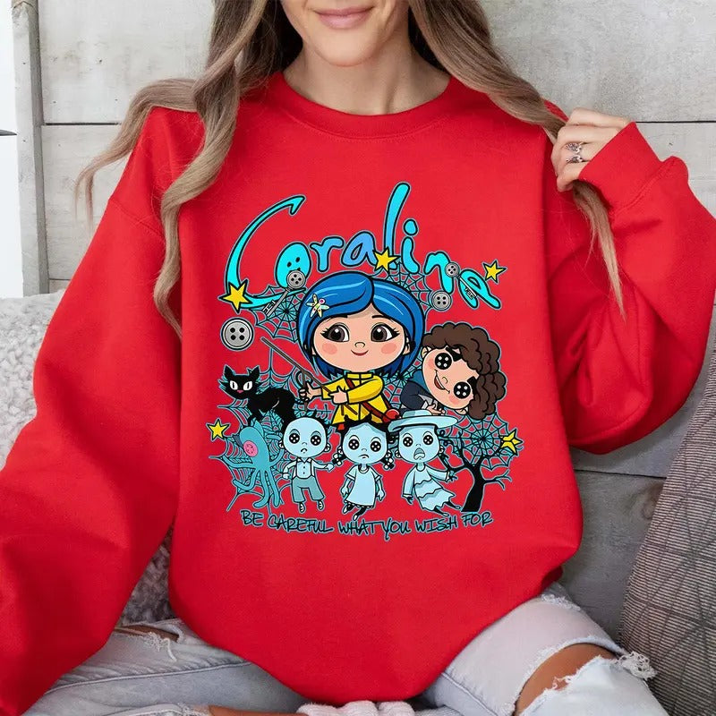 Horror Coraline Movie Shirt, Halloween Coraline Shirt, Coraline Movie, Halloween 2024 Shirt, Fantasy Film Shirt Hoodie,...