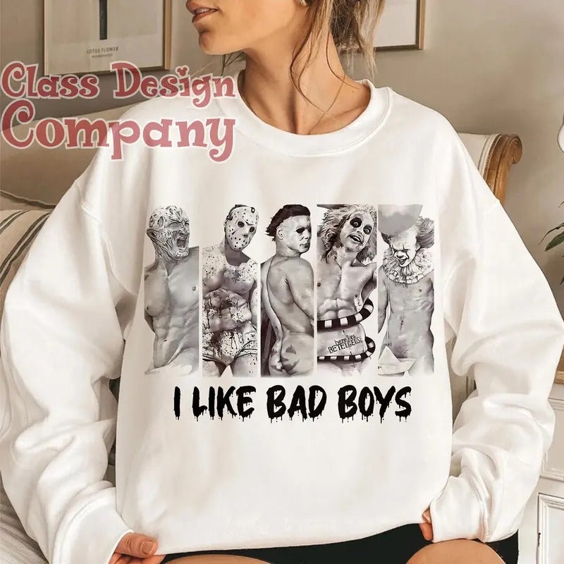 Horror Movie Characters Sweatshirt, Halloween Shirt, Horror Movie Sweatshirt, Halloween T-shirt Hoodie | GrindPrints.com
