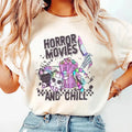 Horror Movies And Chill Shirt, Funny Unisex Halloween Shirt, Horror Movie Shirt, Horror Film Club, Unisex Short Sleeve...
