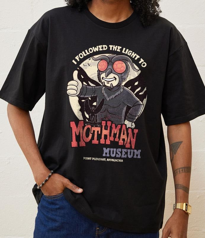 Horror Nights Fallout Vault Boy Funny Retro Mothman Shirt Cryptid Mothman Meme Cryptid Vintage Shirt Dark Humor Shirt West Virginia Mothman T-Shirts, Hoodie, Sweatshirt