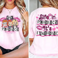 Horror doll tshirt, horror movie tshirt, funny Halloween graphic tee, pink spooky shirt, retro aesthetic, scary...