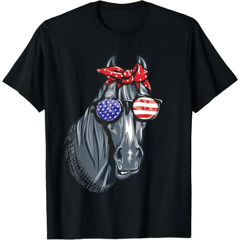 Horse 4th July Shirt Horse American Flag Made Usa T-Shirts, Hoodie, Sweatshirt