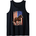 Horse Front American Flag Horse Riding 4th July Tank Top Made USA T-Shirts, Hoodie, Sweatshirt