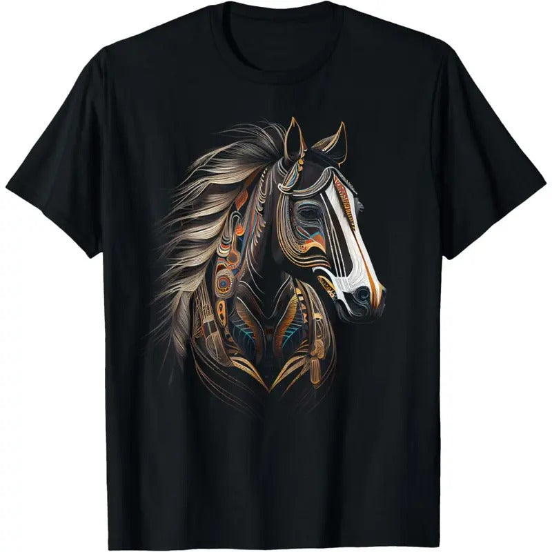 Horse Tribal Abstract Art Native American Graphic T-Shirt made in usa Hoodie, Sweatshirt | GrindPrints.com
