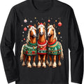 Horses Ugly Sweters Christmas Xmas Horse Lover Horseman Long Sleeve T-Shirt Hoodie, Sweatshirt | GrindPrints.com