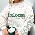 'Hot Cocoa Social Club' Festive Cute Sleeve Print T-Shirts, Hoodie, Sweatshirt