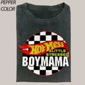 Hot Mess Mama Little Stressed Custom Vintage Graphic Shirt, Bleached Mom T-Shirt, Boy Mama Race Car Mom Shirt Hoodie,...
