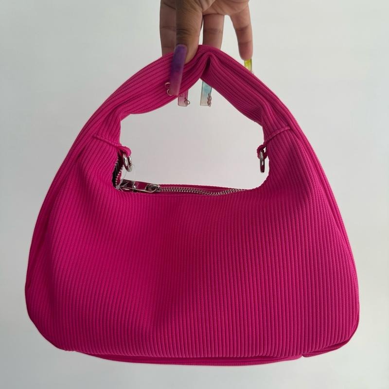 Hot Pink Ribbed Short Handle Zippered Handbag T-Shirts, Hoodie, Sweatshirt | GrindPrints.com