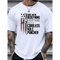 Hot US Flag & Letters Graphic Print for Men Women Couple Fashion T-Shirt, Street Short Sleeve Cotton T-Shirt, Comfort-Fit...