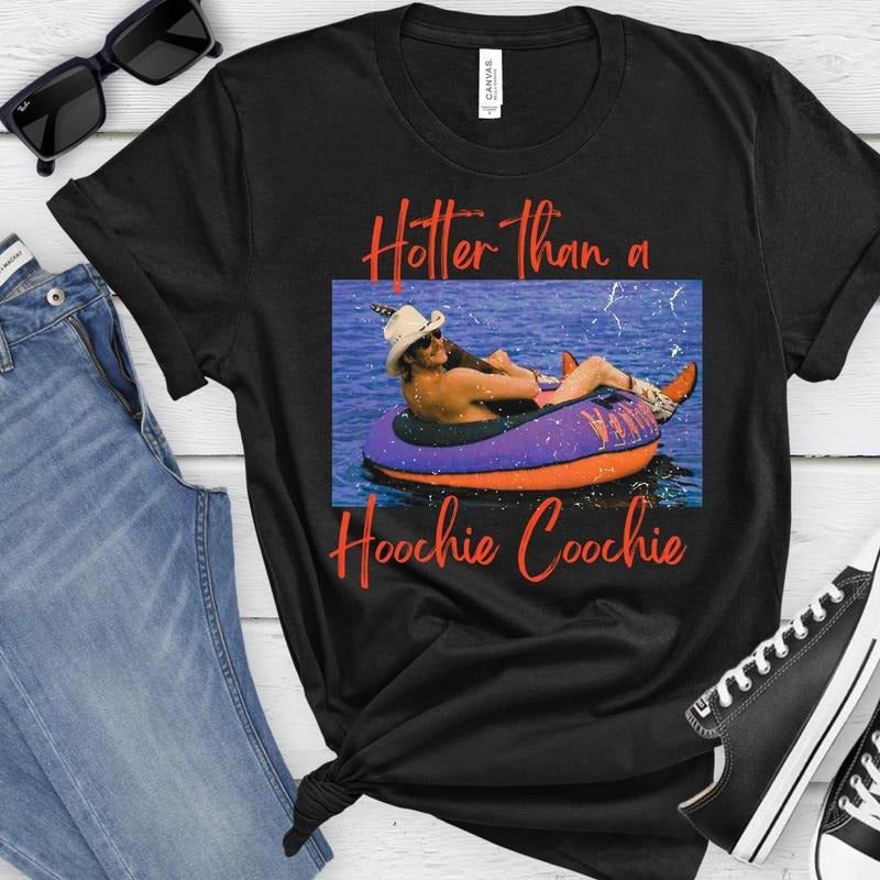 Hotter Than A Hoochie Coochie Allan Jackson Shirt, 90s Country Music, Trendy Summer Tee, Handmade Unisex Tee, Gift Music...