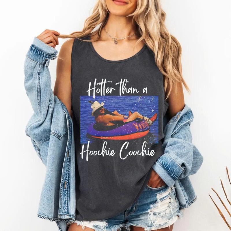 Hotter Than A Hoochie Coochie Comfort Colors Tank Top Funny Meme Tank Summer Vacation Tanks 90s Country Music Trendy...