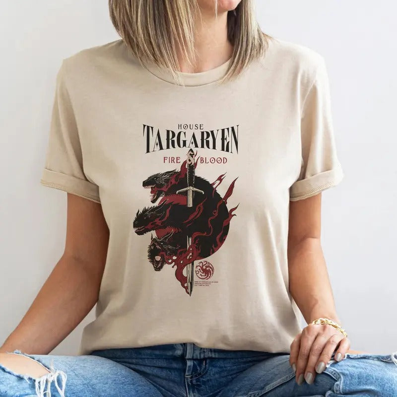 House of the Dragon Tshirt, House Targaryen, Book Addict, Dragon Riding, Gift for Booklover, Daemon, Rhaenyra, Dragon...