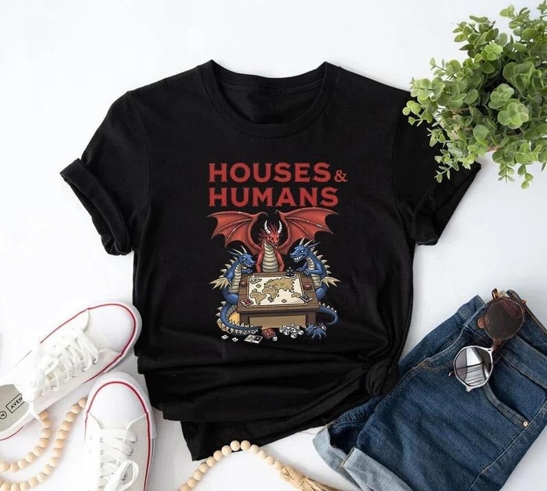 Houses Humans Dungeons Dragons DND Houses Humans Parody Funny Dungeons Roleplay Game Dungeons Dragons Game Best Shirt Dnd Dungeon Master Shirt RPG Shirt TTRPG D&D Shirtstyle{N002}2 T-Shirts, Hoodie, Sweatshirt