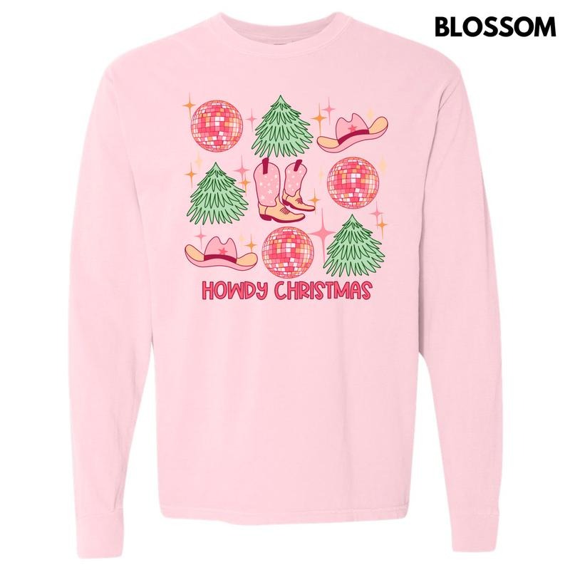 Howdy Christmas Collage Long Sleeve Comfort Colors T-Shirt 'NLB' Hoodie, Sweatshirt | GrindPrints.com