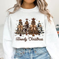Howdy Retro Western Christmas Tree Sweatshirt, Cowboy Christmas Christmas Cowgirl Coquette Bow Shirt Hoodie | GrindPrints.com