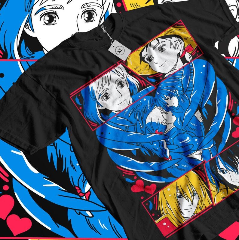 Howl and Sophie T-Shirt S-4XL Howl's Moving Castle Hayao Miyazaki Anime Gifts Shirt Hoodie, Sweatshirt | GrindPrints.com