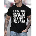 [Humorous Summer T-Shirt] Cotton Men's Casual Summer T-Shirt - Round Neck, Regular Fit, Printed Pattern