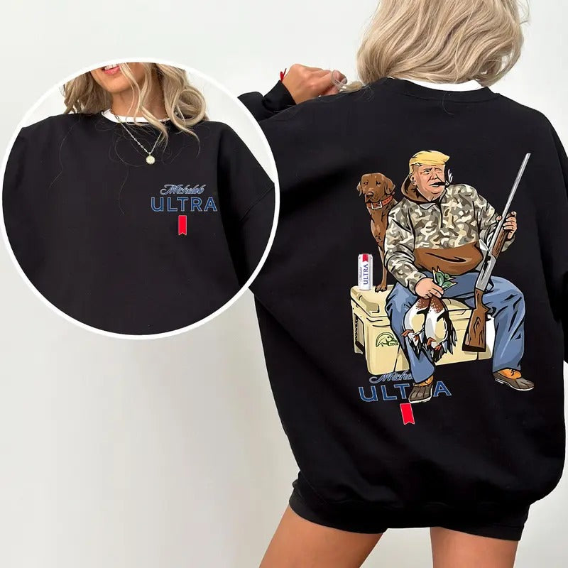 Hunter Trum With Michelob Ultra Beer Tshirt 2 Siders T-Shirt 2 Side Tee Sweatshirt Hoodie | GrindPrints.com