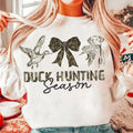 Hunting Season Duck and Dog Camo Coquette Bow Sweatshirt, Old School Camo Girls Shirt Top Hoodie | GrindPrints.com