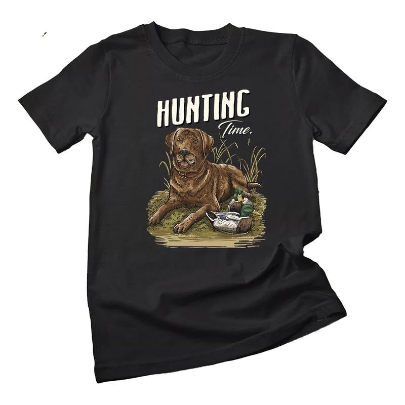 Hunting Time Dog Mallard Duck Retro 90s Hello Hunting Season Nature Animal Lover Duck Dog Deer Turkey Hunting Cotton Menswear Day T-Shirts, Hoodie, Sweatshirt