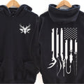 Hunting and Fishing Life Hoodie, American Flag, Hunting and Fishing Outdoor Sports Hoodie, Gift for Hunter, Gift for...