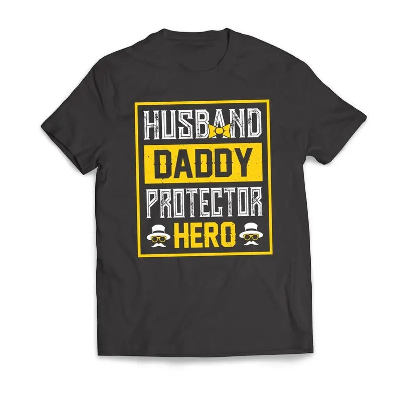 Husband DADDY Protector Hero Father's Day T-Shirt Casual Classic Hoodie, Sweatshirt | GrindPrints.com