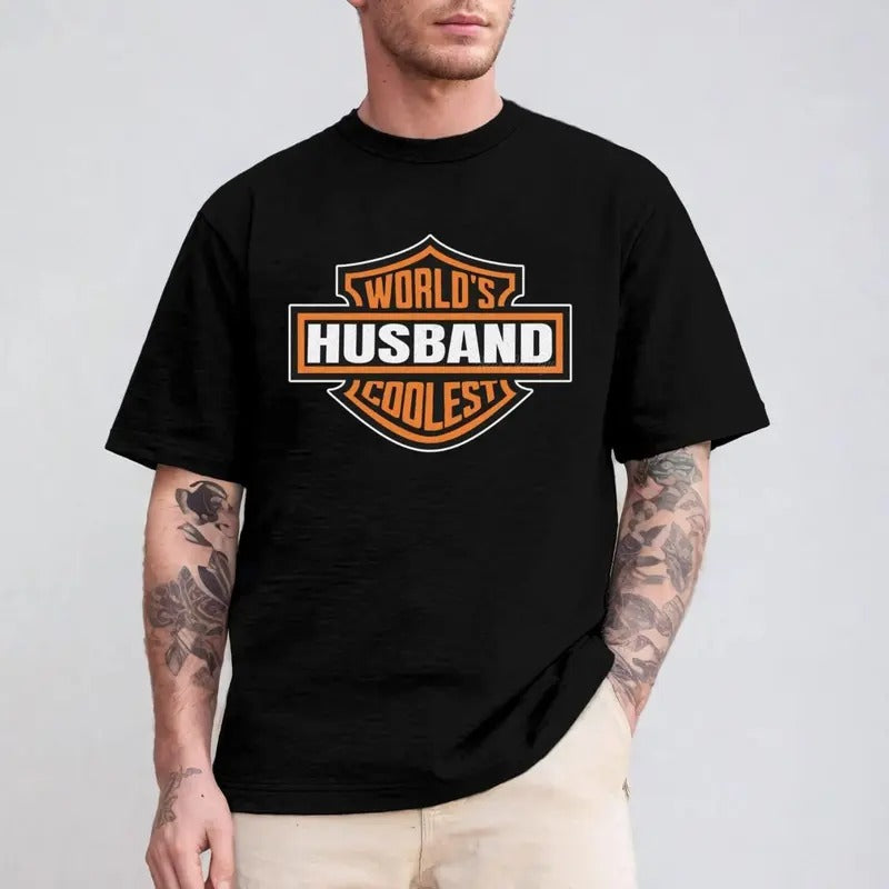 Husband Gift from Wife Motorcycle New Husband Birthday Gift for Him Best Husband T-Shirt Hoodie, Sweatshirt | GrindPrints.com