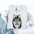Husky, Adorable Dog, St Patrick's Day, Lucky, Irish Sweatshirt, Crew Neck, Women's, Crewneck T-Shirts, Hoodie
