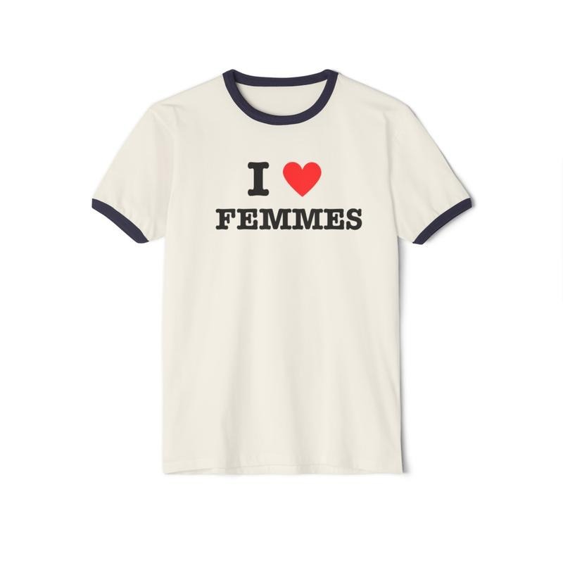 I <3 Femmes Ringer Tee Hoodie, Sweatshirt | GrindPrints.com