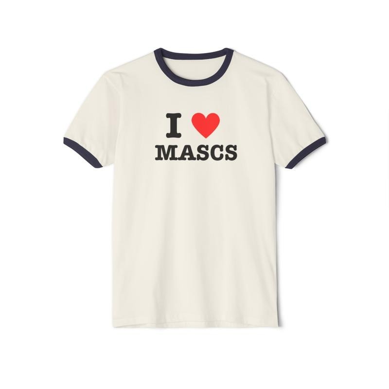 I <3 Mascs Ringer Tee Hoodie, Sweatshirt | GrindPrints.com